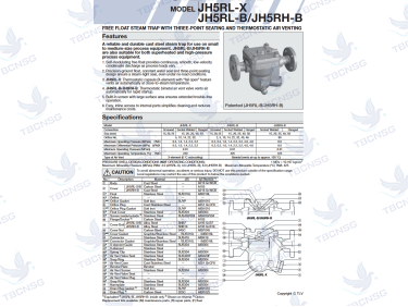 Bẫy hơi phao TLV JH5RL-X, JH5RL-B và JH5RH-B