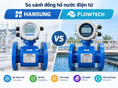  So sánh đồng hồ nước điện từ Hansung và Flowtech (2026)