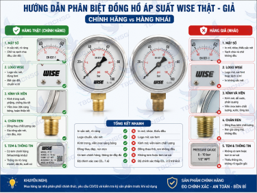 Cách phân biệt đồng hồ áp suất Wise chính hãng và hàng giả