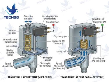 Công tắc áp suất là gì? Cấu tạo, nguyên lý và cách chọn chuẩn nhất