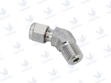 Đầu nối cong 45 độ, 1 đầu tán hạt bắp 1 đầu ren ngoài