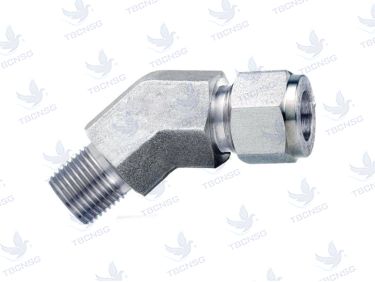Đầu nối cong 45 độ, 1 đầu tán hạt bắp 1 đầu ren ngoài