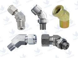 Đầu nối cong 45 độ, 1 đầu tán hạt bắp 1 đầu ren ng..