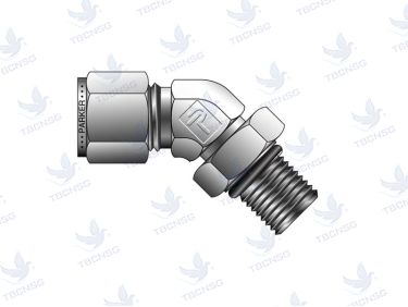 Đầu nối cong 45 độ, 1 đầu tán hạt bắp 1 đầu ren ngoài