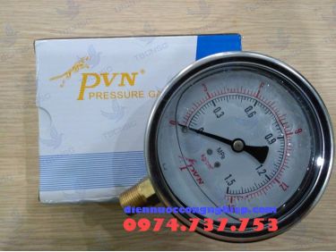 Đồng hồ áp suất PVN mặt có dầu chân đồng