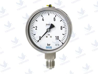 Đồng hồ áp suất Wika 212.20 vỏ inox chân đồng thiết kế không dầu
