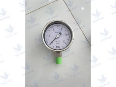 Đồng Hồ Áp Suất Wise 0-10 kgf/cm2 Chân Đứng Inox