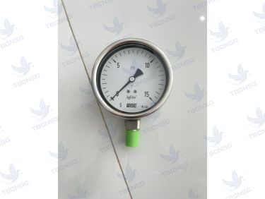 Đồng Hồ Áp Suất Wise 0-15 kgf/cm2 Chân Đứng Inox