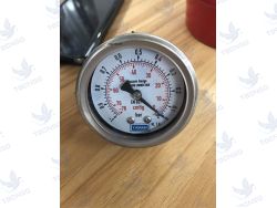Đồng hồ áp suất Yamaki vỏ Inox chân đồng..