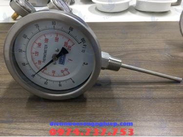 Đồng hồ nhiệt độ Yamaki lắp đứng dải đo 0 -100 độ C
