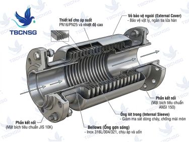Khớp nối giãn nở: Giải pháp kỹ thuật chống rung và bù nhiệt