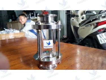 Kính quan sát dòng chảy thân inox kết nối claim