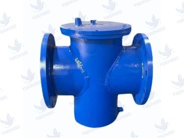 Tê lọc thân gang mặt bích T-Blue