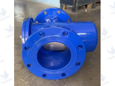 Tê lọc thân gang mặt bích T-Blue