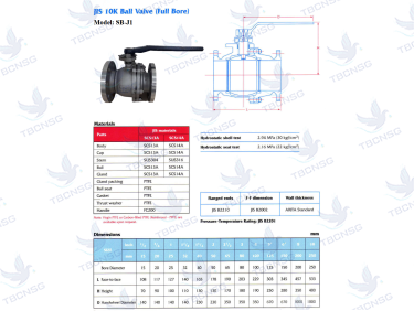 Van bi Arita model SB-J1 thân inox 304 mặt bích JIS 10K