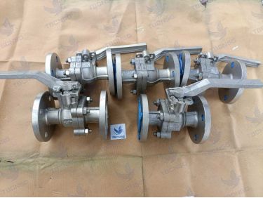 Van bi KST inox mặt bích tay gạt DN40-DN200
