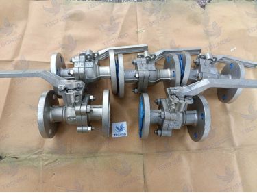 Van bi KST inox mặt bích tay gạt DN40-DN200
