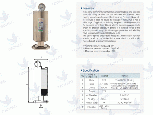 Van búa nước NSV WHA-4000