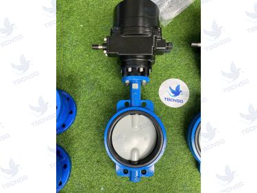 Van Bướm Điện Nenutec Thân Gang Wafer/Lug