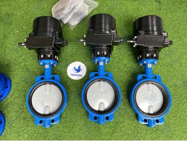 Van Bướm Điện Nenutec Thân Gang Wafer/Lug
