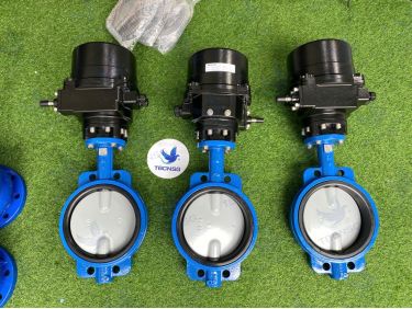 Van Bướm Điện Nenutec Thân Gang Wafer/Lug