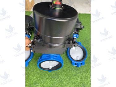 Van Bướm Điện Nenutec Thân Gang Wafer/Lug