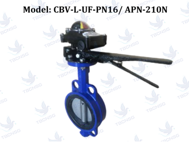 Sản phẩmVan bướm gang wafer Arita CBV-L-UP-PN16/APN-210N tay gạt kèm công tắc hành trình