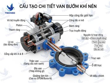 Van bướm khí nén: Cấu tạo, nguyên lý và cách chọn thiết bị chuẩn