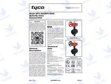 Van bướm rãnh Tyco BFV-300/BFV-300C