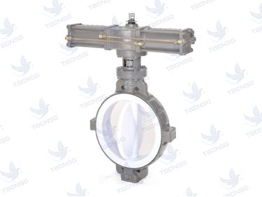 Van bướm Tomoe 841T - Van bướm chịu hóa chất đĩa inox phủ PFA, đệm PTFE