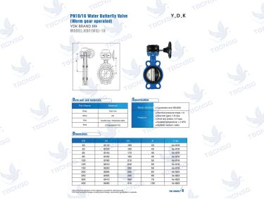 Van bướm YDK KBF WG 10K KBF WG 16K tay quay vô lăng nối lug