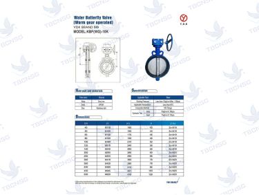 Van bướm YDK KBF WG 10K KBF WG 16K tay quay vô lăng nối lug