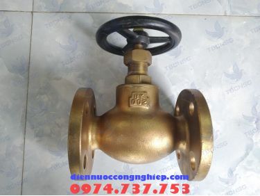 Van cầu thân đồng mặt bích JIS 5K