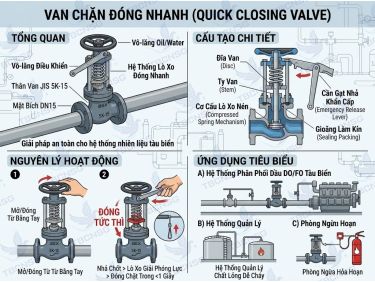 Van Chặn Đóng Nhanh (Quick Closing Valve) Là Gì? Cấu Tạo &amp; Ứng Dụng