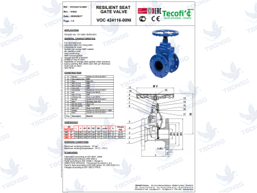 Van Cổng Tecofi VOC 424116-00NI