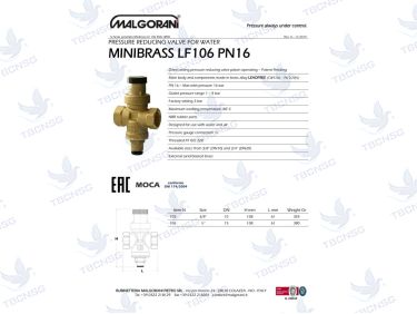 Van giảm áp Malgorani PN16