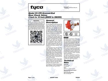 Van một chiều chống chảy ngược Tyco CV-1FR