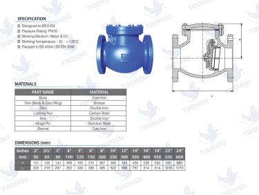 Van một chiều KVS model KVS-103 thân gang nối bích PN16