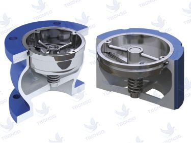 Van một chiều KVS model KVS 105 kiểu lò xo thân gang nối mặt bích