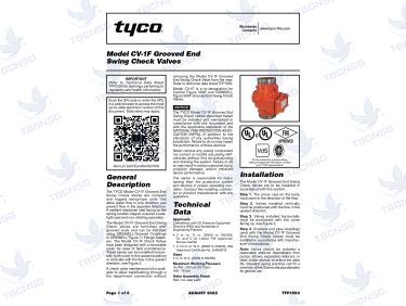 Van một chiều lá lật Tyco CV-1F