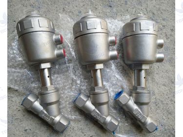 Van xiên điều khiển bằng khí nén lắp ren 